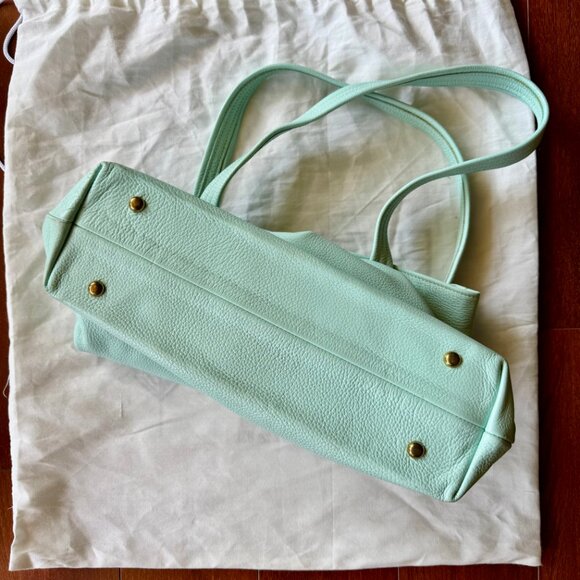 FRESHLY PICKED Original Leather Carryall Bag - Baby Blue - Great Condition - Picture 6 of 16